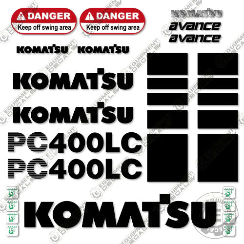 Fits Komatsu PC400LC-6 Decal Kit Excavator