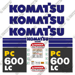 Fits Komatsu PC600LC-7 Decal Kit Excavator