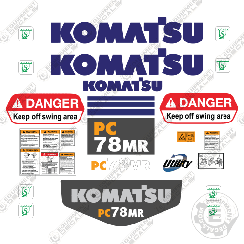 Fits Komatsu PC78MR-6 Decal Kit Excavator