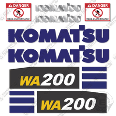 Fits Komatsu WA200-7 Decal Kit Wheel Loader