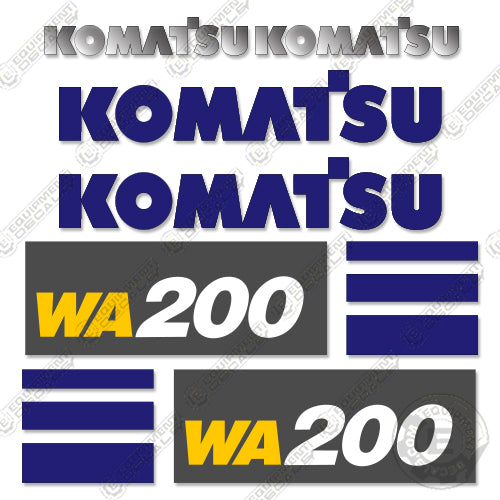 Fits Komatsu WA 200 8 Wheel Loader Decal Kit