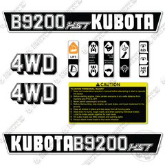 Fits Kubota B9200 HST Decal Kit Tractor