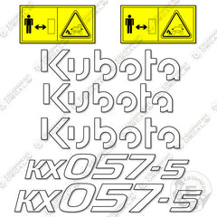 Fits Kubota KX057-5 Mini Excavator Decal Kit