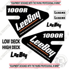 Fits LeeBoy 1000R Decal Kit Asphalt Paver