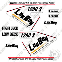 Fits LeeBoy 1200S Decal Kit Asphalt Paver