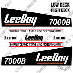 Fits LeeBoy 7000B Decal Kit Asphalt Paver (Black)