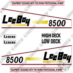 Fits LeeBoy 8500 Asphalt Paver Decal Kit