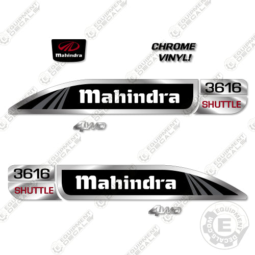 Fits Mahindra 3616 Decal Kit Tractor (Chrome/Black)