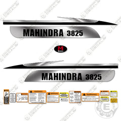 Fits Mahindra 3825 Decal Kit Tractor (Metallic Silver/Black)