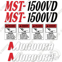 Fits Morooka MST-1500VD Decal Kit Rubber Track Dump Truck Carrier