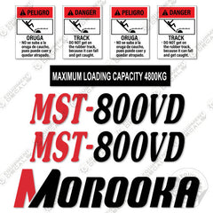 Fits Morooka MST-800VD Decal Kit Rubber Track Dump Truck Carrier