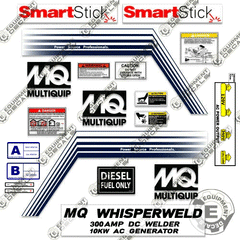 Fits Multiquip DLW-300ESA Generator Decal Kit