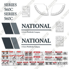 Fits National 560C Boom Crane Decal Kit