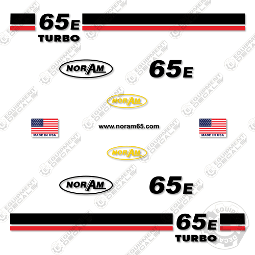Fits NorAm 65E Decal Kit Motor Grader