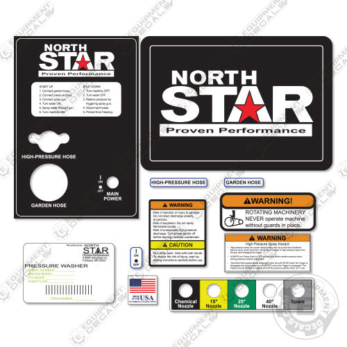 Fits North Star Decal Kit Pressure Washer