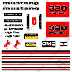 Fits OMC Mustang 320 Decal Kit Skid Steer