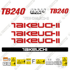 Fits Takeuchi TB 240 Mini Excavator Decals (Outdoor Cab)