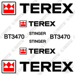 Fits Terex BT3470 Decal Kit Boom Truck Crane