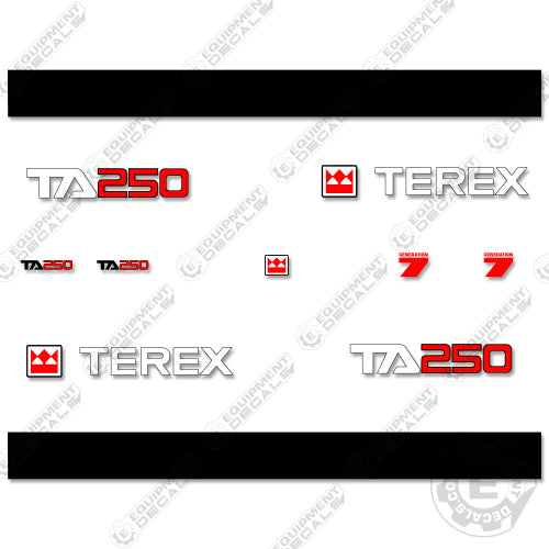 Fits Terex TA250 Decal Kit Articulated Dump Truck - Gen. 7