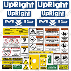 Fits Upright MX15 Decal Kit Scissor Lift