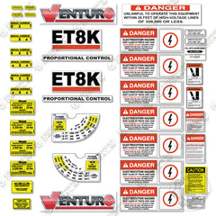 Fits Venturo ET8K Decal Kit for Crane Truck