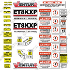 Fits Venturo ET8KXP Decal Kit for Crane Truck