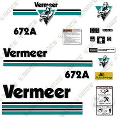 Fits Vermeer 672A Decal Kit Stump Grinder