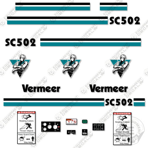 Fits Vermeer SC502 Decal Kit Stump Grinder