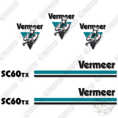 Fits Vermeer SC 60 TX Stump Grinder Decal Kit (Straight Stripes)