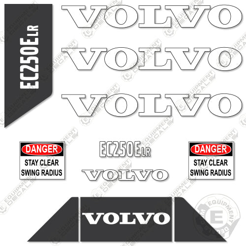 Fits Volvo EC250EL Decal Kit Excavator