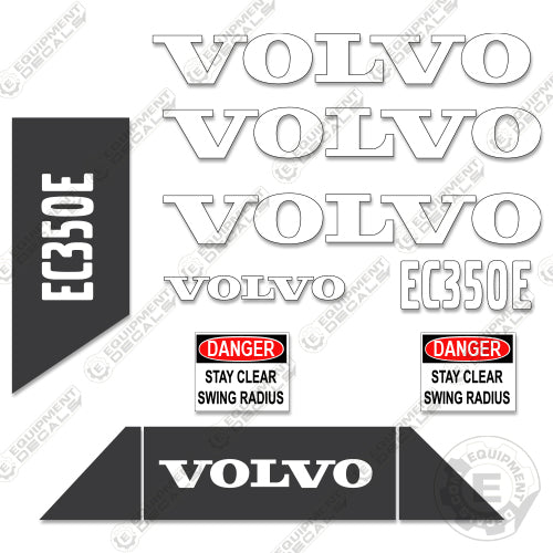 Fits Volvo EC350E Decal Kit Excavator