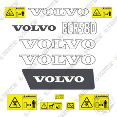 Fits Volvo ECR58D Decal Kit Mini Excavator