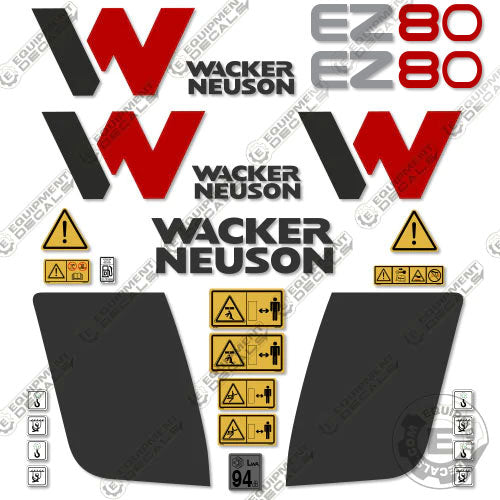 Fits Wacker Neuson EZ80 Decal Kit Mini Excavator